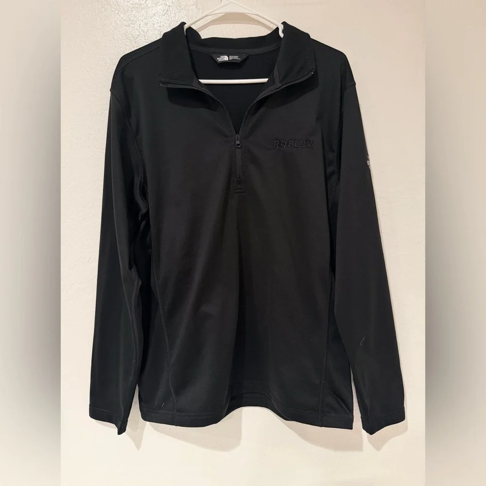 The North Face Long Sleeve Quarter Zip Pullover Top With Roblox Embroidery Logo